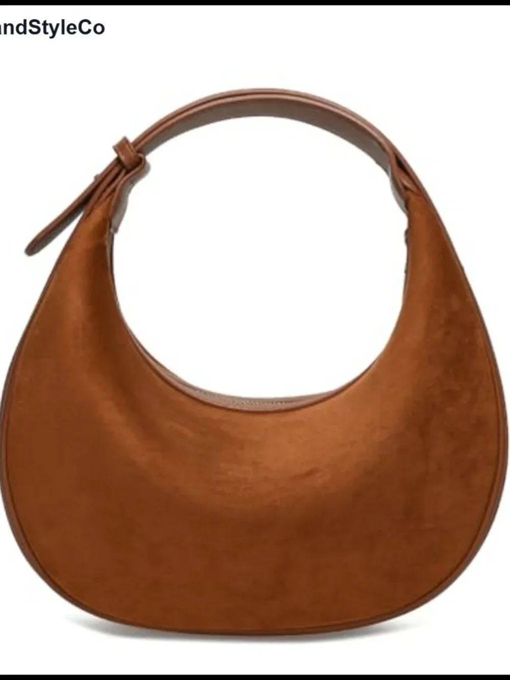 Faux Suede Crescent Hobo Shoulder Crossbody Bag for Women